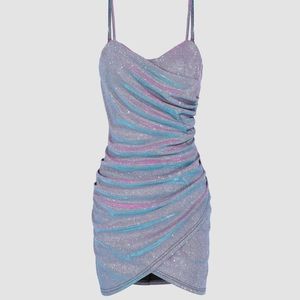 Holographic party mini dress